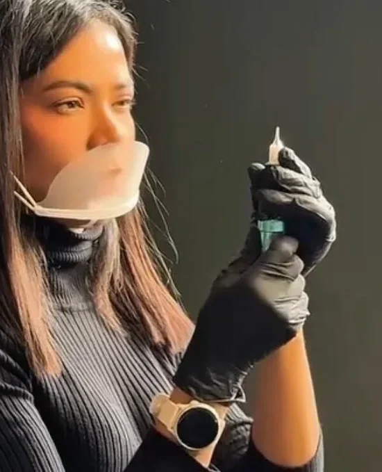 Eliza Pino at work in her Leeds studio